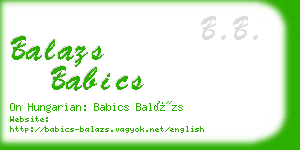 balazs babics business card